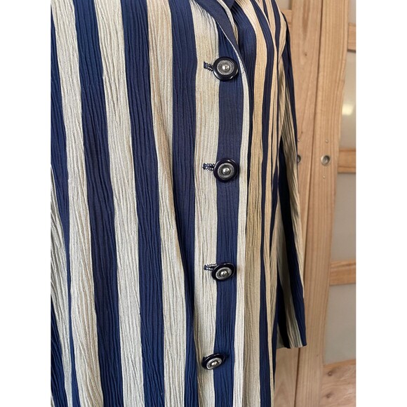 Michael Blake Vintage Dress Shirt Button-down Long Tunic Blouse Striped - Picture 5 of 10